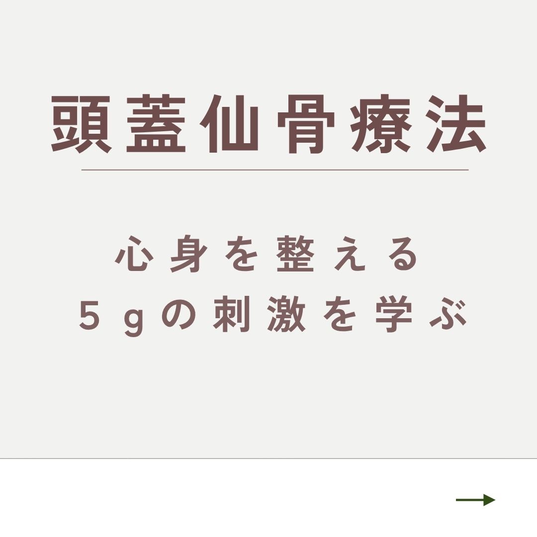 頭蓋仙骨療法セミナーについて詳しく見る
