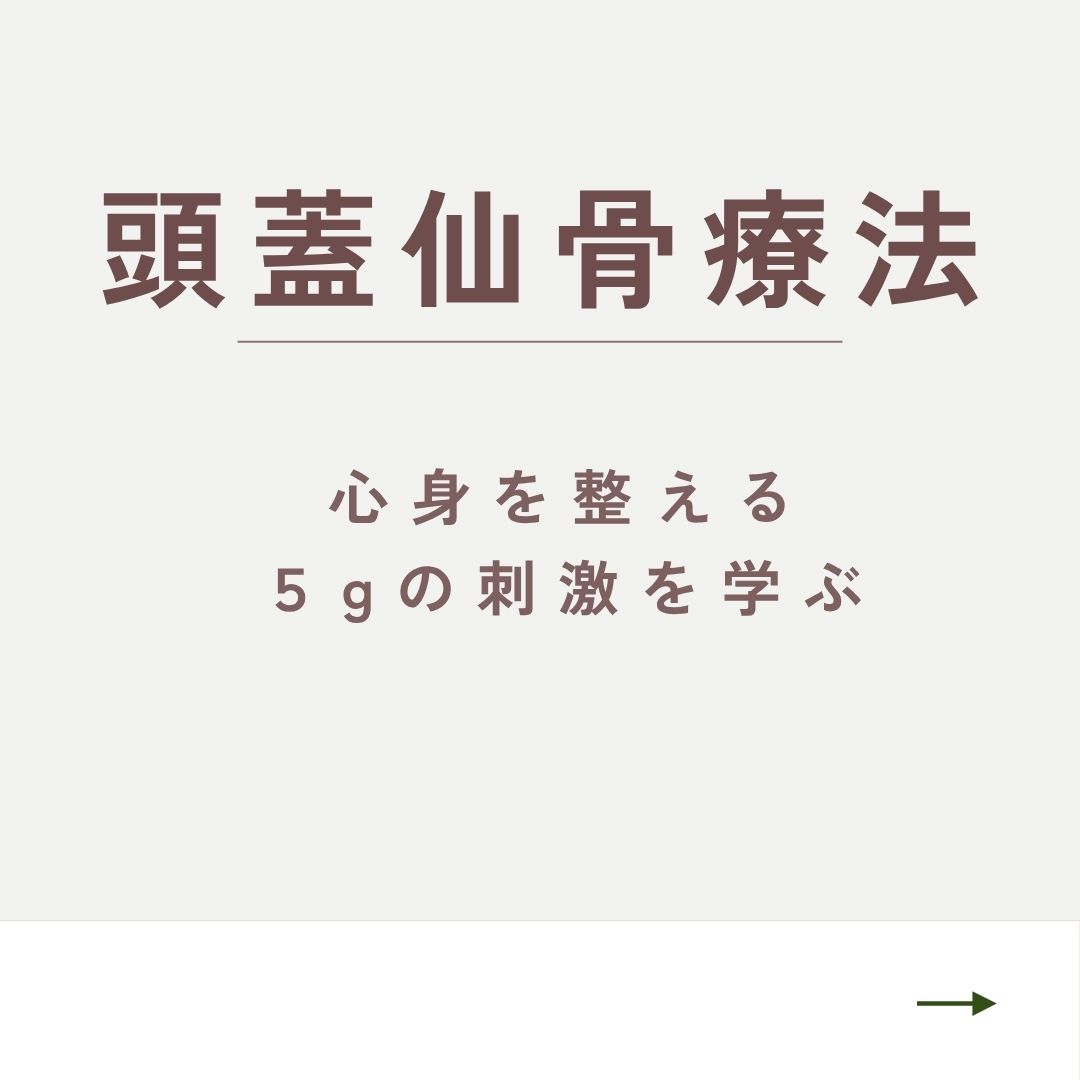 頭蓋仙骨療法セミナーについて詳しく見る